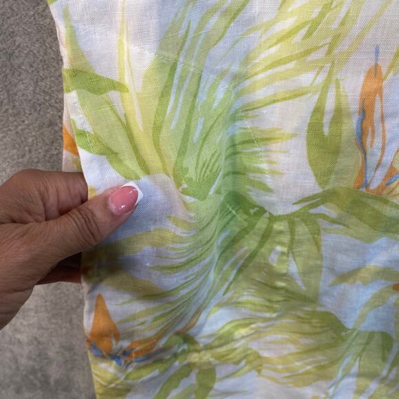 Cotton Connection Dress Medium Linen Hawaiian Tropical Floral‎ Vacation Resort - Picture 8 of 13